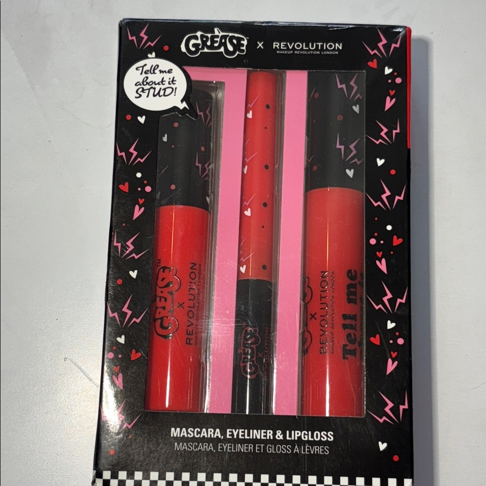 Revolution x Grease Red Mascara, Eyeliner & Lip Gloss Set